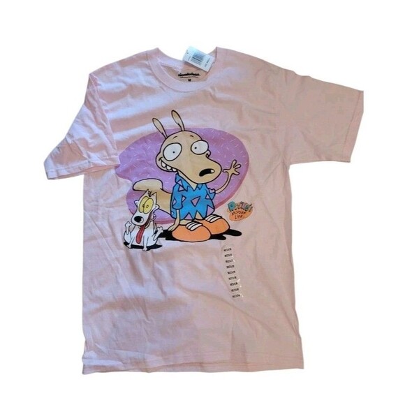2020 Nickelodeon Rocko's Modern Life 90s Vintage Reprint Pink T-Shirt Tee Size M - Picture 2 of 7